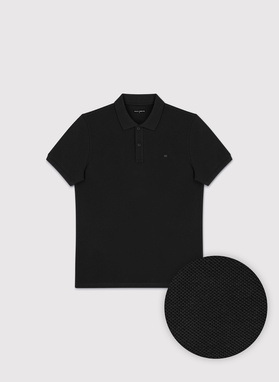 Czarne bawełniane polo męskie