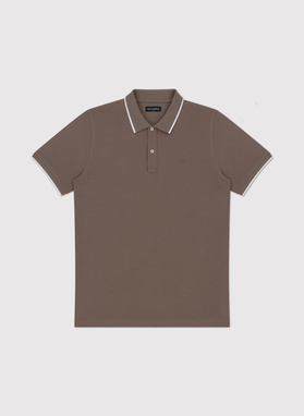 Brązowy t-shirt polo