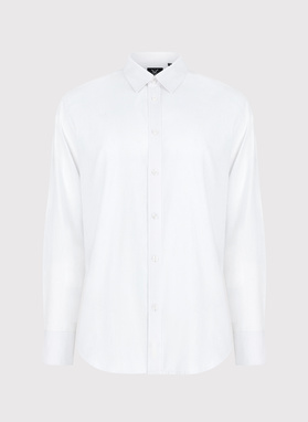 Biała koszula męska z lnu i bawełny