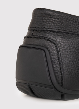 Czarne skórzane mokasyny męskie