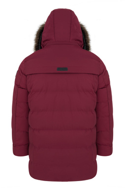 Bordowa męska kurtka z kapturem