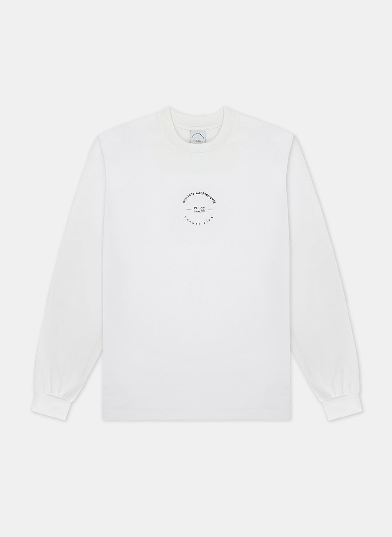T-SHIRT Z DŁUGIM RĘKAWEM BIAŁY C20WF-TL-002-B