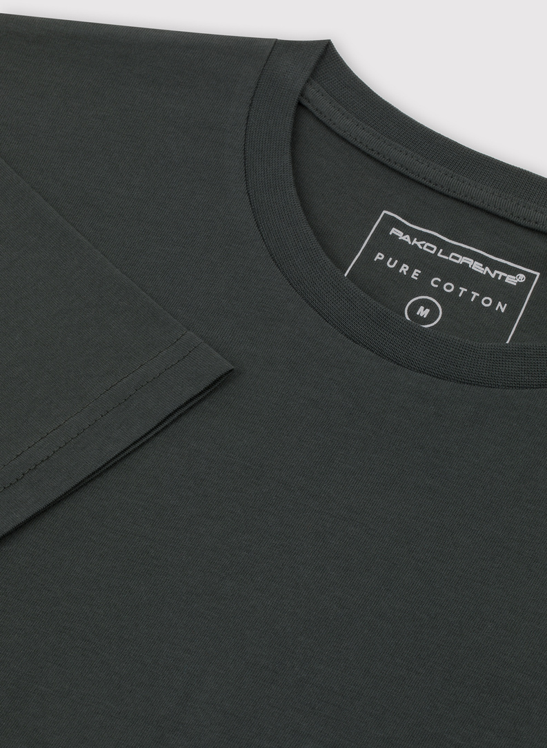 Bawełniany oliwkowy t-shirt