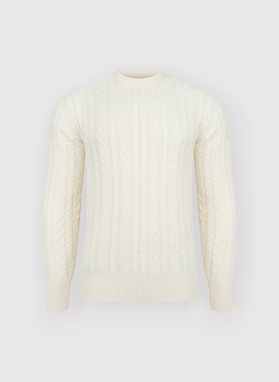 Beżowy sweter męski z kaszmirem