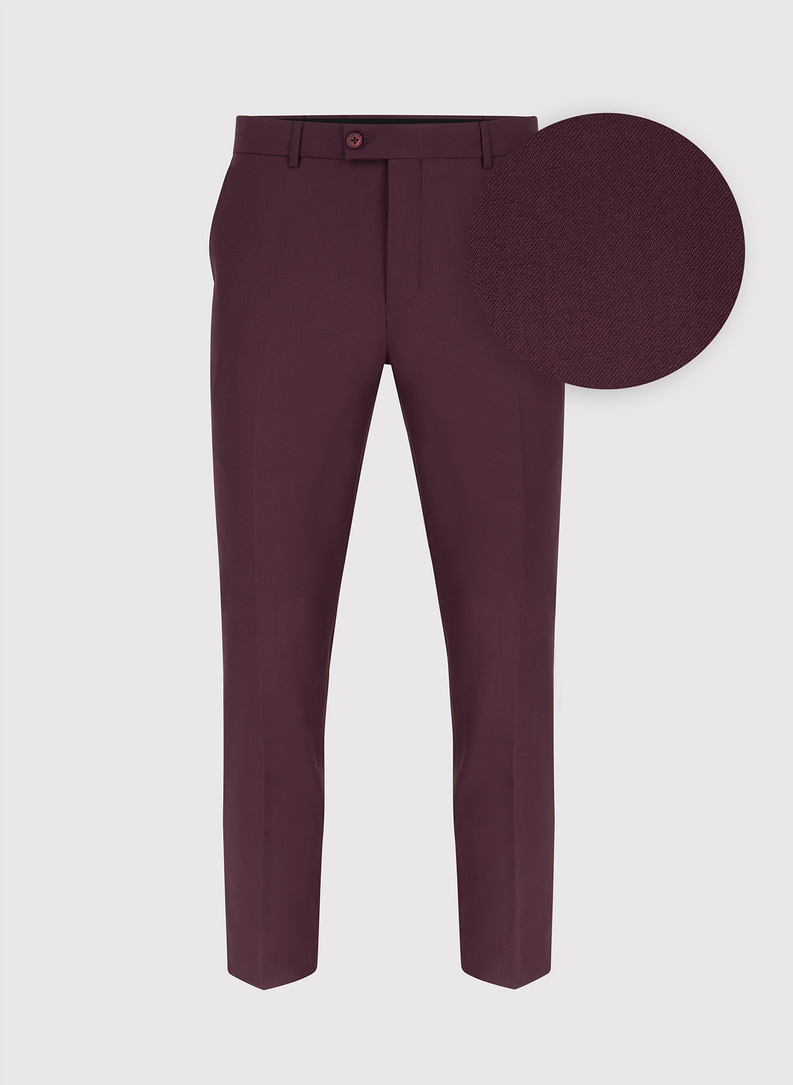 Bordowe spodnie garniturowe P22SF-6G-016-D-S