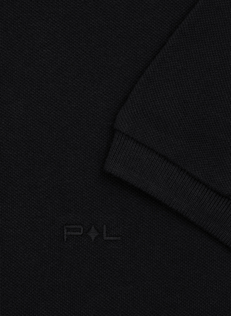 Gładki T-shirt polo w kolorze czarnym