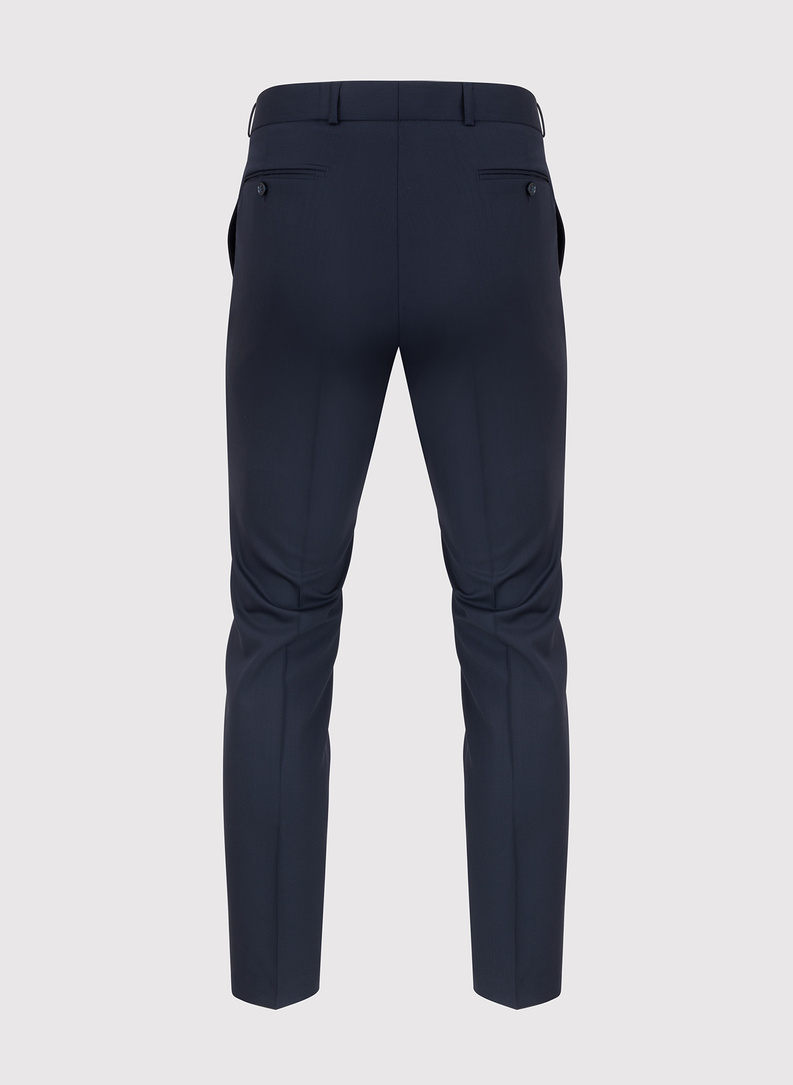 Granatowe spodnie męskie w kant