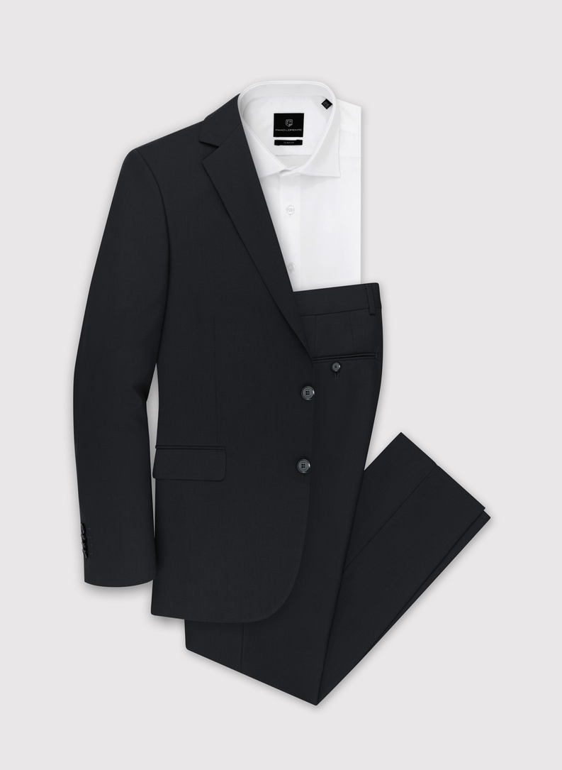 Czarne spodnie garniturowe P22SP-6G-036-C-S