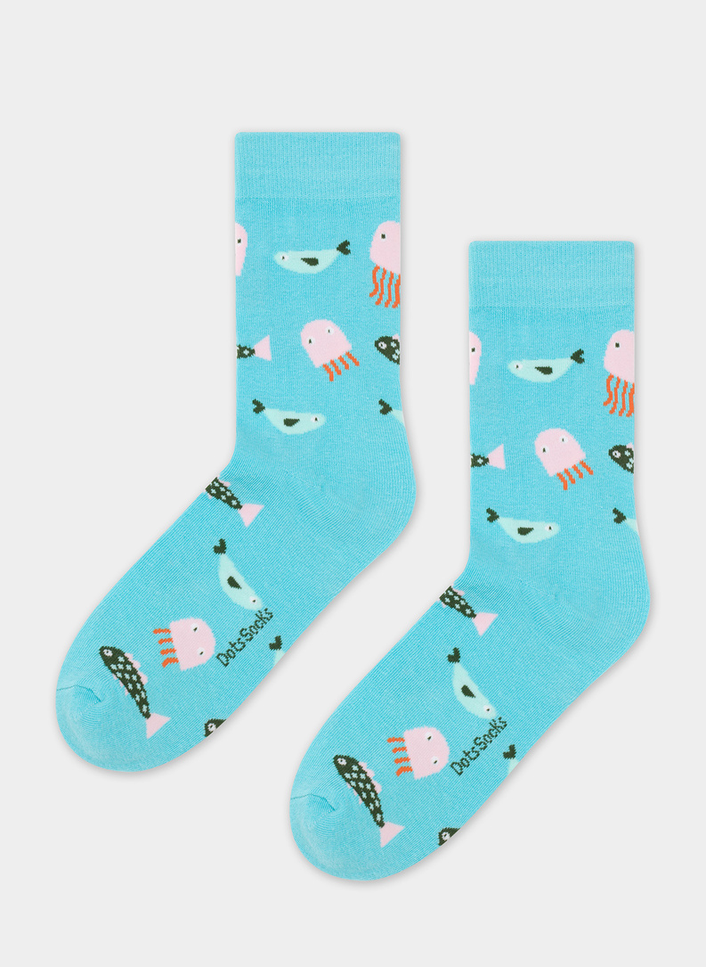 Niebieskie skarpetki w ryby DTS-SX-503-Z