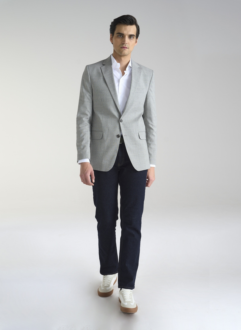 Szara marynarka męska z wełną