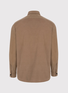 Sztruksowa koszula męska zapinana na suwak