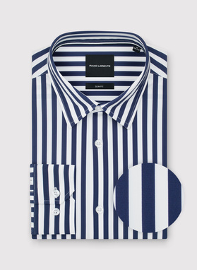 Koszula męska w granatowy prążek