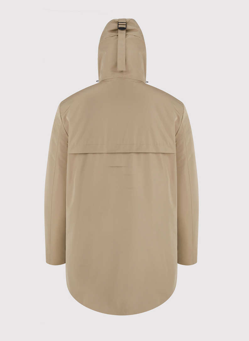 Kurtka męska z kapturem w kolorze beżowym
