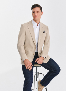 Beżowa marynarka męska