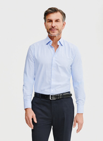 Błękitna koszula męska w paski