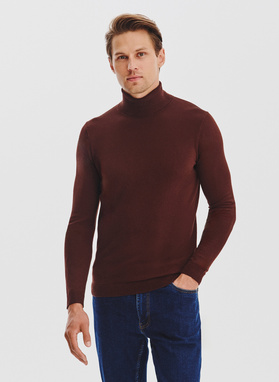 Brązowy gładki golf męski