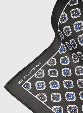 Ciemnozielona poszetka męska ze wzorem na całej powierzchni