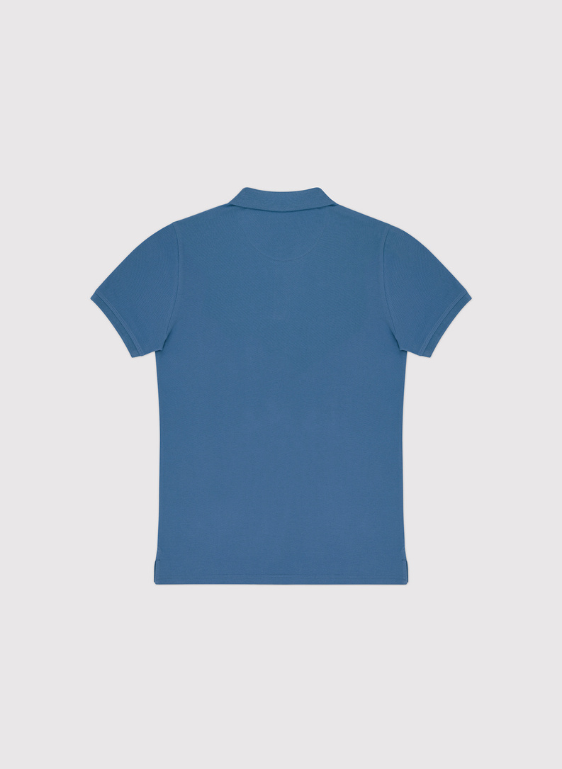 Gładki t-shirt polo w niebieskim kolorze