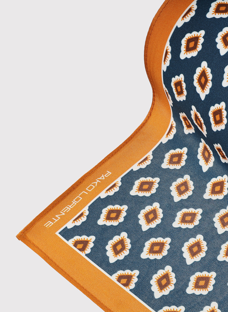 Granatowa poszetka męska ze wzorem