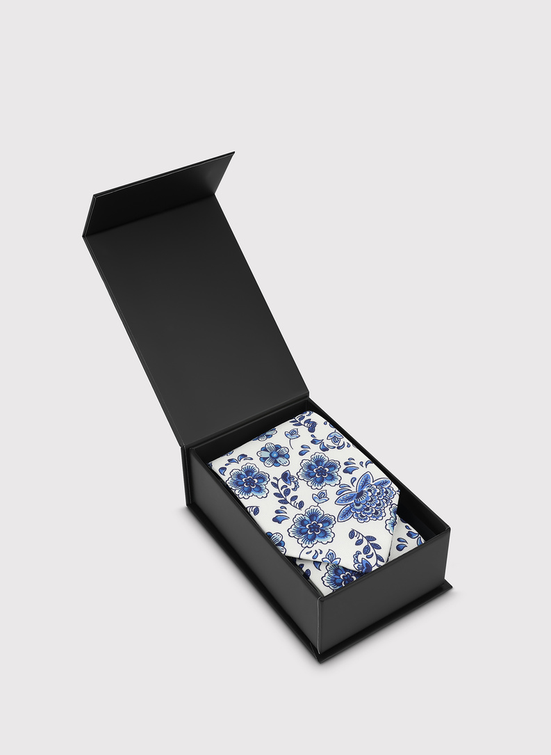 Jedwabny niebieski krawat męski