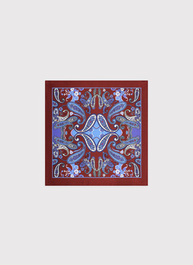 Bordowa wzorzysta poszetka męska