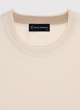 Beżowy sweter męski o-neck