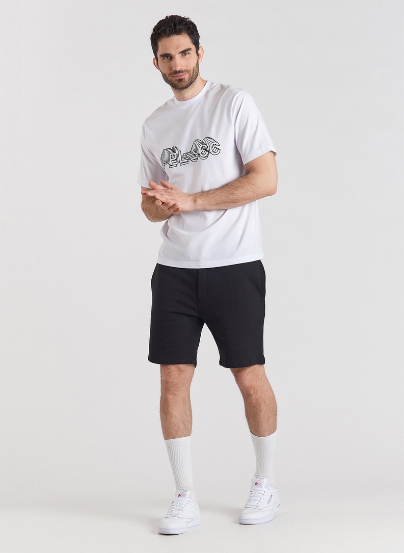 Biały T-shirt z krótkim rękawem oversize C21SF-TX-001-B