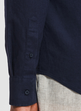 Granatowa koszula z lnem