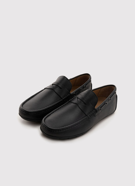 Czarne skórzane mokasyny męskie