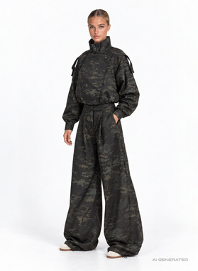 Spodnie moro COMMAND PANTS czarno-zielone