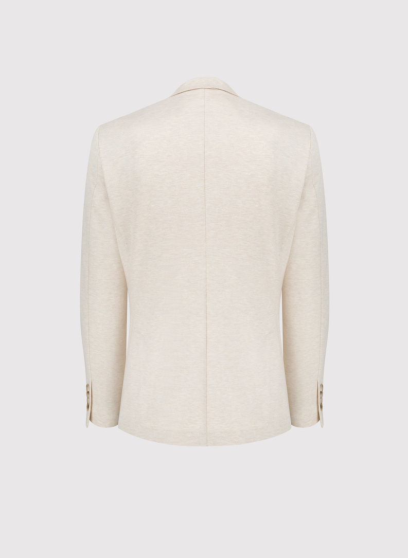 Beżowa dzianinowa marynarka męska