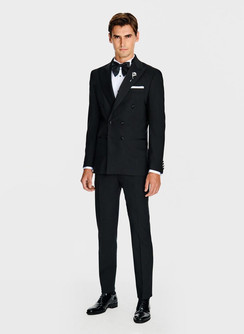 Ślubna dwurzędowa marynarka smokingowa