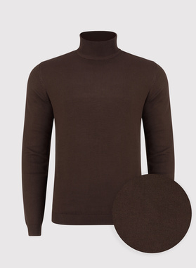 Brązowy gładki półgolf męski