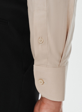 Beżowa koszula męska długi rękaw