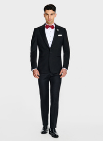 Ślubna czarna jednorzędowa marynarka smokingowa