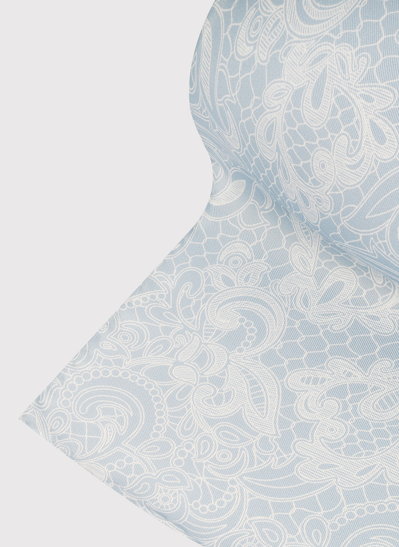 Jedwabna niebieska poszetka we wzór