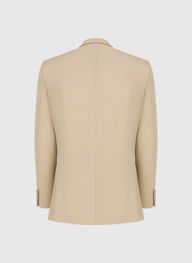 Beżowa marynarka garniturowa z wełny