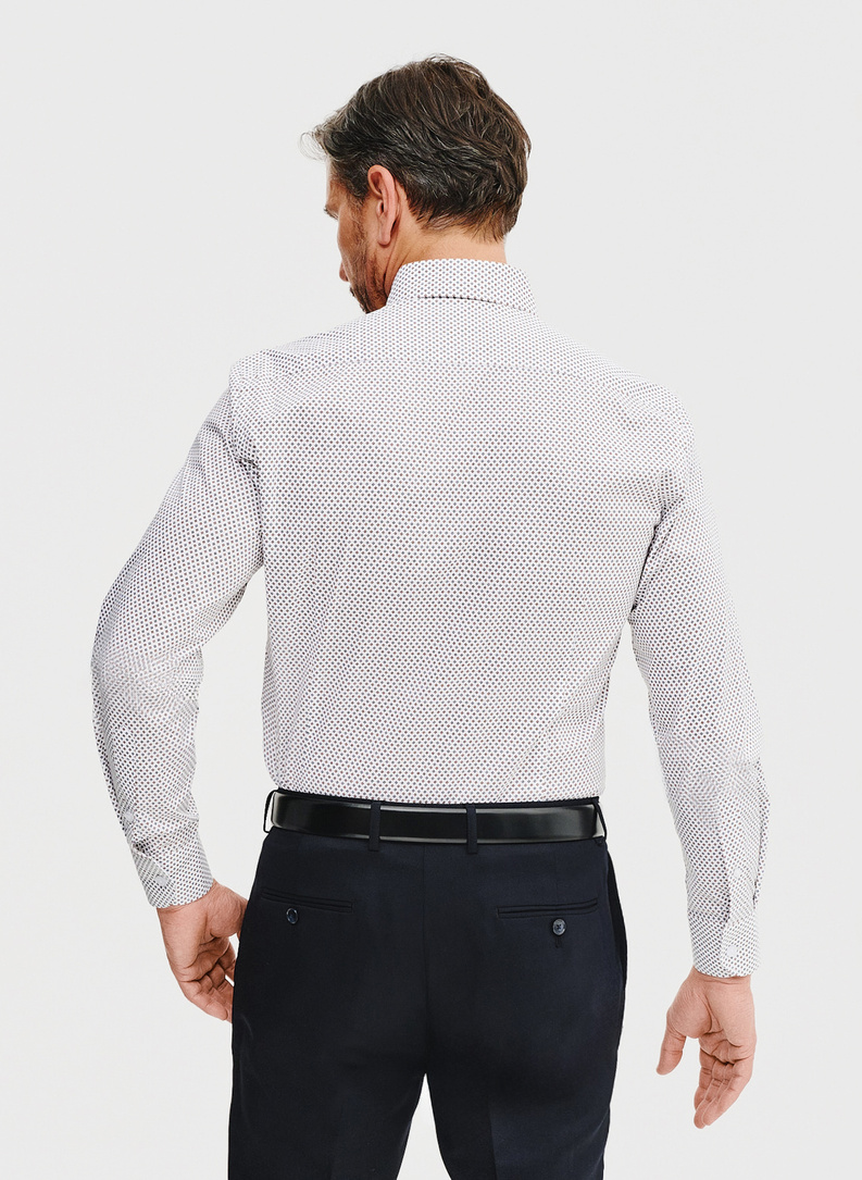 Biała koszula męska w mikrowzór