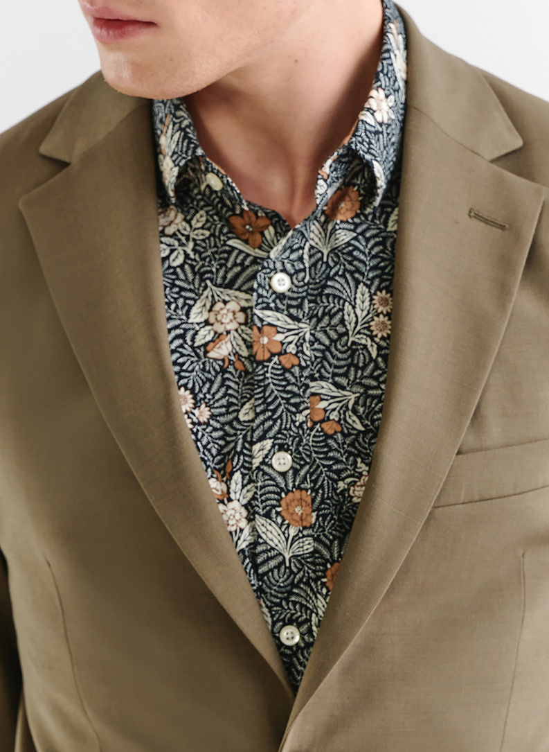 Zielona marynarka garniturowa z wełną