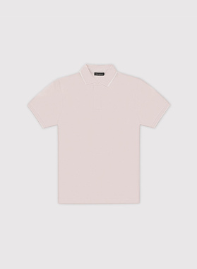 Różowy t-shirt polo z bawełną