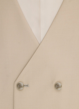 Beżowy wełniany garnitur męski