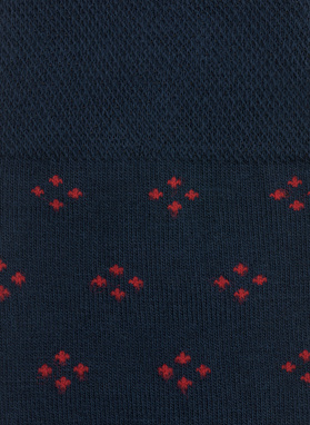 Granatowe skarpetki męskie w czerwone wzorki