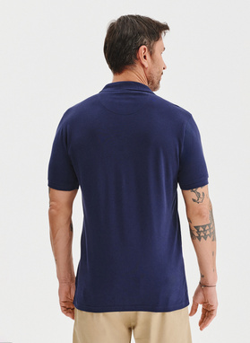 Granatowy gładki t-shirt polo