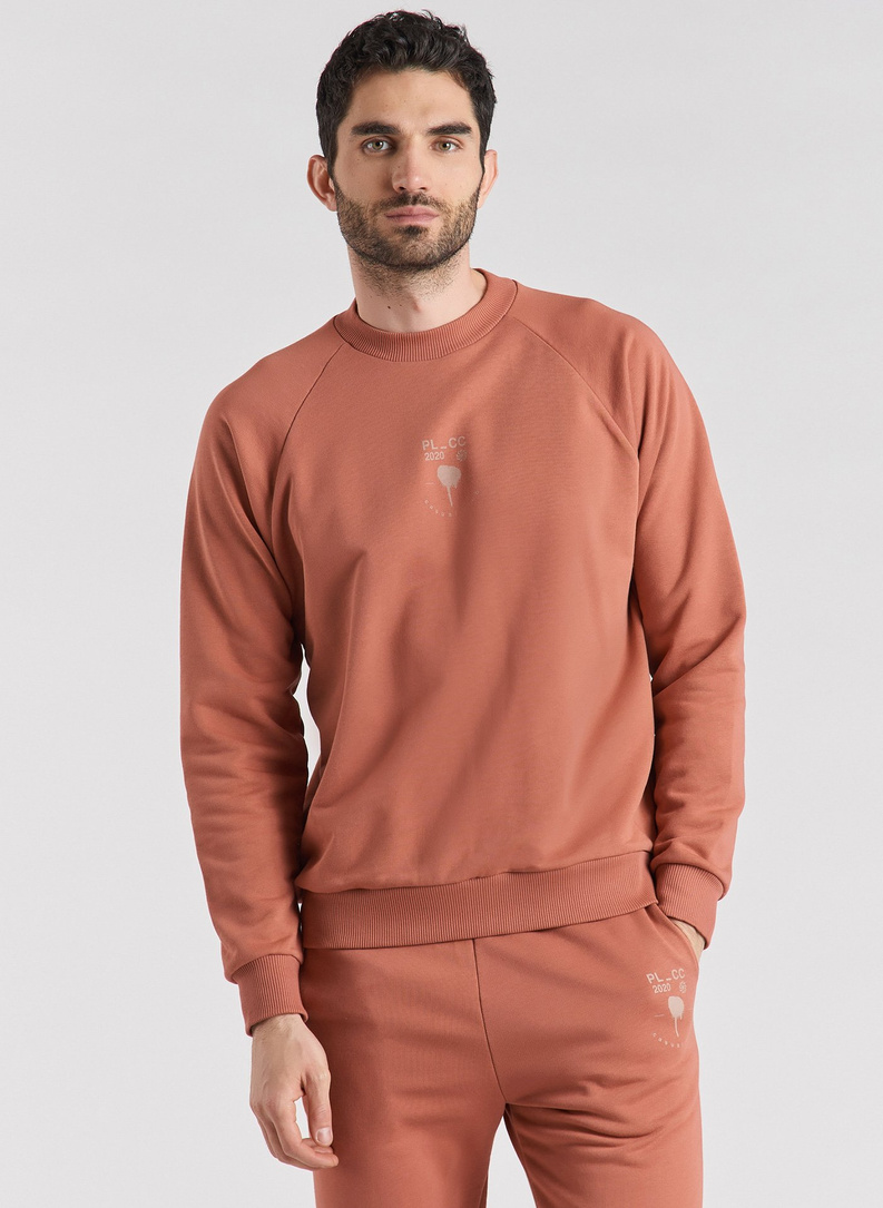 Czerwona bluza oversize z okrągłym dekoltem C21SF-2B-003-W