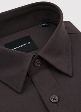 Brązowa koszula męska z wełną