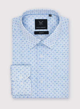 Koszula w kolorze białym w błękitny wzór