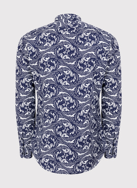 Granatowa koszula w oryginalny wzór