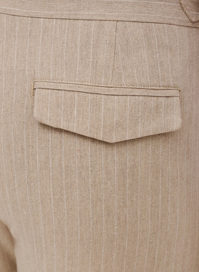 Spodnie męskie w prążek z lnem