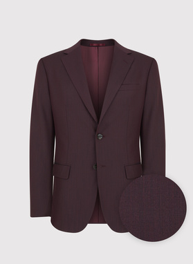 Dwuczęściowy gładki garnitur męski w kolorze burgundowym
