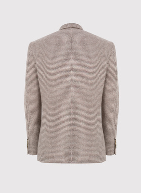 Brązowa marynarka w pepitkę